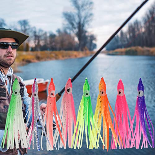 Zsrivk 40Pcs Squid Lures Fishing Lures Soft Baits Luminous Artificial Lures With 3D Holographic Eyes Glow Fishing Soft Plastic Lures For Saltwater Fishing #TOP5
