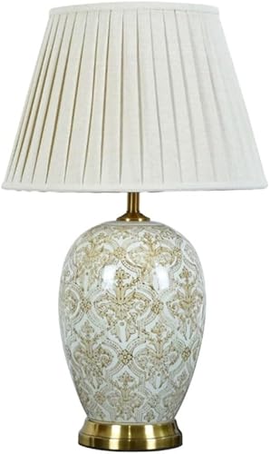 Miniatura 1 de Lamp for Desk Retro Ceramic Table Lamp Villa Living Room Large Side Table Corner Lamp Study Bedroom Bedside Lamp Desk Lamps for Home Office(Push