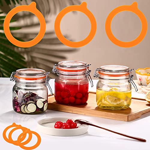 12 Pack Replacement Rubber Gaskets For Glass Jars, Maehsab Airtight Rubber Seals Rings For Clip Top Storage Jars, Reusable Silicone Leak Proof Seals For Mason Regular Mouth Canning Jars #TOP5