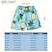 ESTAMICO Boys Swim Trunks Elastic Drawstring Toddler UPF 50+ Swim Shorts Little Kids Bathing Suit Swimwear, Blue/Pineapple 10/12