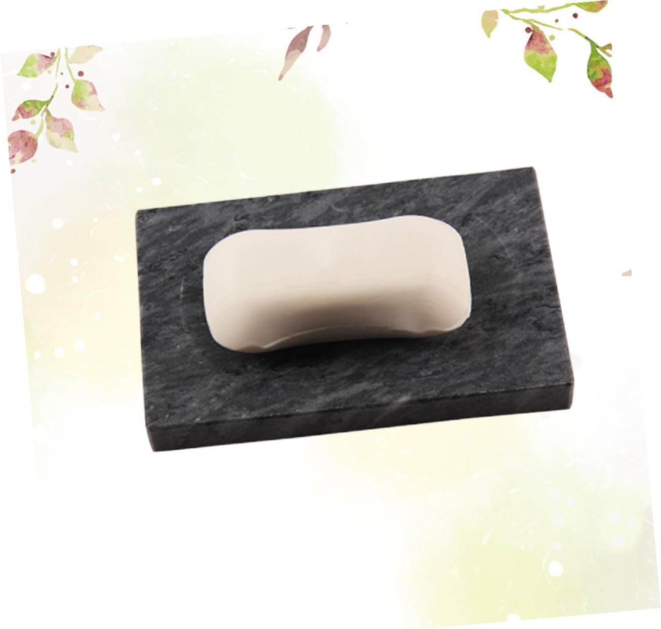 Creative Marble Soap Dish Grey with Draining Design Minimalist Bathroom Soap Holder Box for Shower Bathtub Sink Easy to Clean for Dry Storage