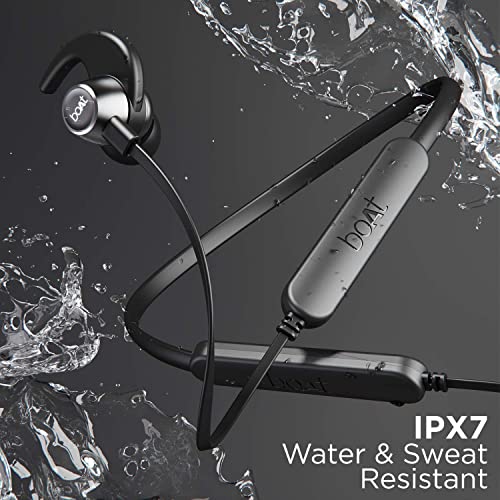 Image of (Refurbished) boAt Rockerz 255 Pro+ Wireless In Ear Earphones with 40 Hours Battery, ASAP Charge, IPX7, Bluetooth Version 5.0, 10mm Drivers and Voice Assistant with mic (Active Black)