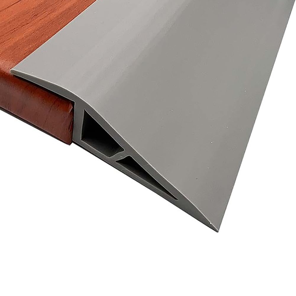 1.2M PVC Rubber Wheelchair Ramp Self Adhesive,Threshold Reducer,Door Floor Threshold Transition Strip,Butt Up Threshold-Moldings Trim for Doorways Carpet Floor Tile Edge(2cm,Grey) — image 1