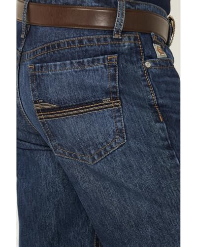 Cinch Men's Grant Medium Wash Relaxed Bootcut Rigid Denim Jeans Indigo 31W x 32L US4