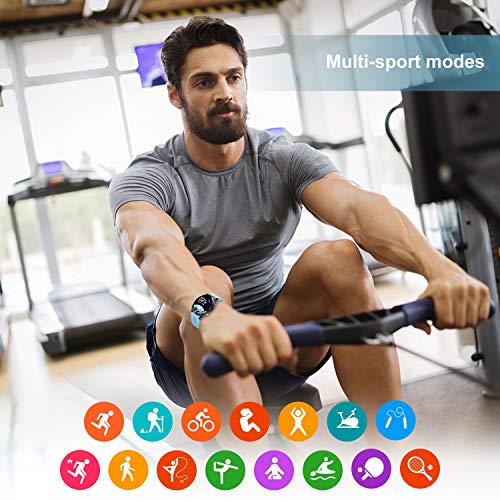 Bingofit Men Smart Watch, Waterproof Sport Watch with 23 Exercise Mode&Connected GPS for Android iOS, Dynamic Heart Rate Activity Tracker Watch Blood Pressure Sleep Monitor Fitness Smartwatch for Men