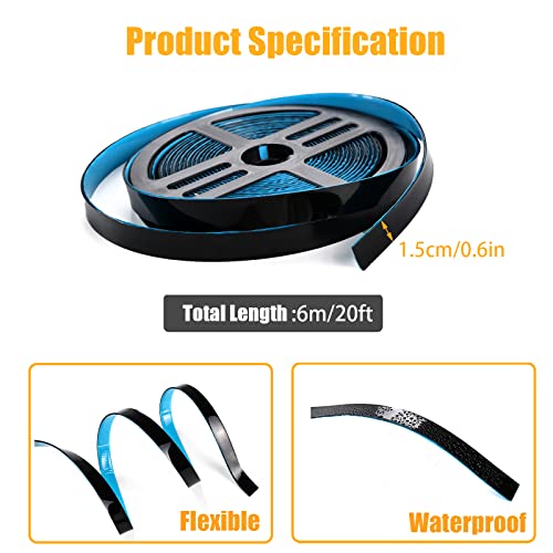 15mm Selbstklebend Flexible Zierleisten, Dekordecke, Waschbecken, Toilette, Fliesenrand, Wandecke, Fußleiste, Boden (schwarz)