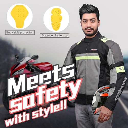 Allextreme Store AllExtreme BAZOOKA Motorcycle Riding Jacket (Medium, - Image 3