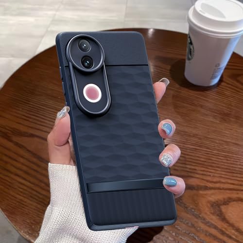 Image of Outlouders Back Cover for iQOO Z10R 5G / Vivo V50 5G / V50e 5G / Vivo T4R 5GSoft Grip 3D Hexa Cube Texture Silicone Bumper Case (Blue)
