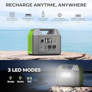 Portable Solar Generator, 300W Portable Power Station with Foldable 60W Solar Panel, 110V Pure Sine Wave 296Wh 80000mAh Lithium Battery Pack for Home Use RV Van Outdoor Camping-Panel included