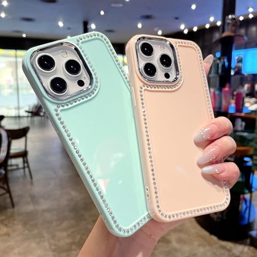 Coque iPhone 14 Pro Max verte antichoc dos pailleté Candy luxe - 4