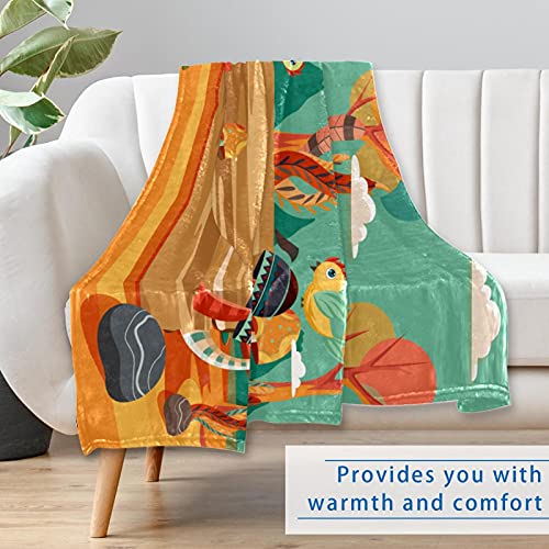 Couverture douce et chaude oiseaux 150x100 cm pour lit et canapé - 7