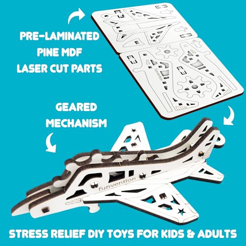 Image of Funvention Birthday Return Gifts(Pack of 24)Fun Fidgets,Aircraft Series,DIY Mini Mechanical Models 3D Puzzle Return Favours for Kids Birthday Party 5+ Years Made in India Toys Return Gift,Silver