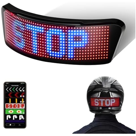 MOYACA LED Smart Cycling Helmet Taillight, Motorcycle Helmets Light with Turn-Signals Speedometer and Programmable APP Customizable Patterns Display, Waterproof Helmet Light for Night Ride Cover