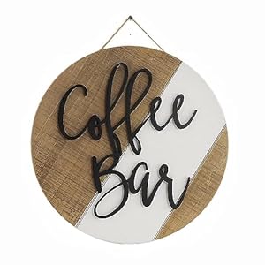 Rustic 12'' Coffee Bar Decor - Round-Modern Wooden Farmhouse Wall Sign - 3D word cutout Effect - Coffee Lover Gift -Ideal for Coffee Bar and Coffee Nook-Easy to Install (brown) Rustic 12 Coffee Bar Decor Round Modern Wooden Farmhouse Wall Sign 3D word cutout Effect Coffee Lover Gift Ideal for Coffee Bar and Coffee Nook Easy to Install brown