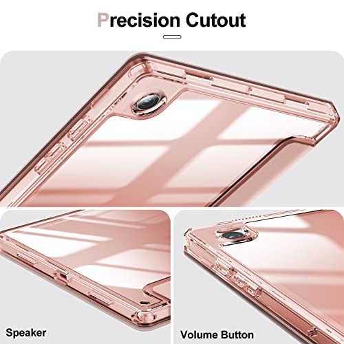 Infiland Compatible With Samsung Galaxy Tab A8 Case Cover With Hd Clear Transparent Back Fit Galaxy Tab A8 10.5 Inch 2022 Sm-X200/X205/X207 [Auto Wake/Sleep] Rose Gold #TOP6
