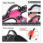 PoyPet No Pull Dog Harness, No Choke Front Clip Dog Reflective Harness, Adjustable Soft Padded Pet Vest with Easy Control Handle for Small to Large Dogs(Pink,M) - Image 4