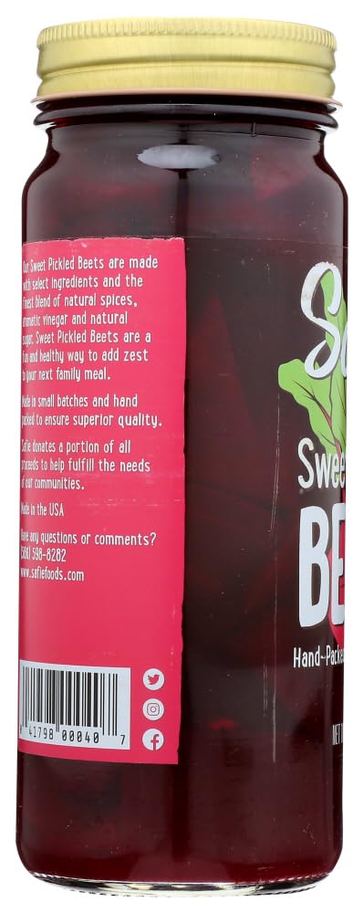 Safie Sweet Pickled Beets Kosher Certified 2 Glass Jars 16 fl oz each.