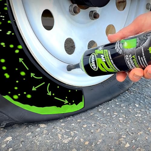 Image of Slime 60199 2-in-1 Repair & Prevent Tubeless Tire Sealant, Instant Flat Tire Fix, Seals up to 1 /4 inch Punctures Without Valve Core Removal, for Tractors, UTVs, Trailers & More, 12 Fl Oz