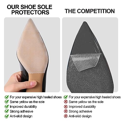 Image of Ashoesert Sole Protector for High Heels, Shoes Grips on Bottom of Shoes,Shoe Bottom Protectors Anti Slip Grips Self Adhesive Silicone Non Slip Shoe Pads (Pack of 2)
