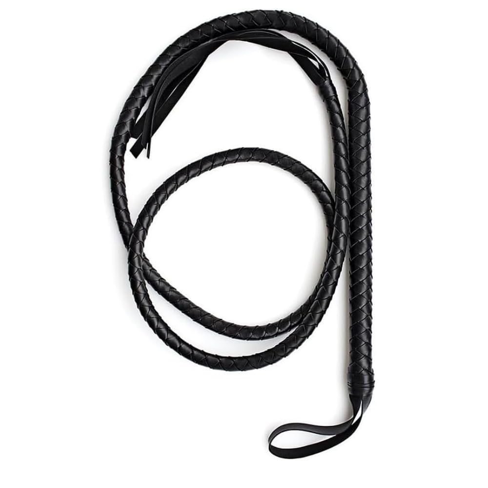 VICASKY Fouet : fouet pour esclave blanc : aviateur : 1. 8-2,0 cm Fouet esclave aviateur exotique Cravache Bullwhip Directeur de cirque Costume de chat noir Costume d'Halloween Costume de costume