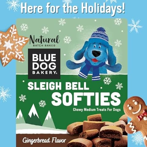 Blue Dog Bakery Natural Sleigh Bell Softies, Gingerbread Flavor, 10 Ounce (Pack of 8) Cover