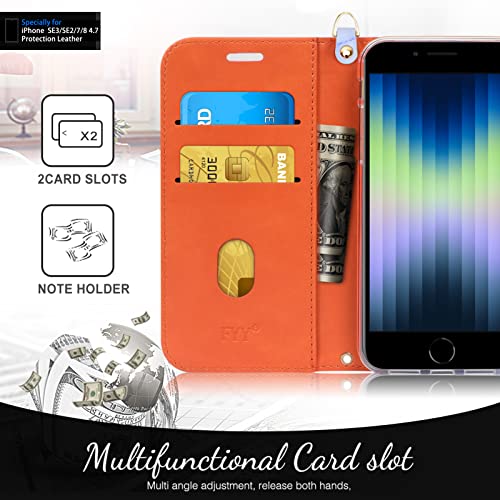 Fyy Designed For Iphone Se Case 2022 (3Rd Gen) / Iphone Se Case 2020 (2Nd Gen) / Iphone 7 Case/Iphone 8 Case, Luxury Pu Leather Wallet Phone Case With Card Holder Flip Kickstand Cover Violet #TOP2