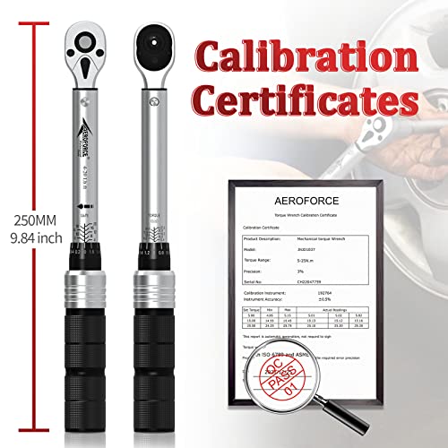 Aeroforce Professional Tools Aeroforce 1/4 Inch 37Pcs Drive Click Torque Wrench Set(4-20 Lb.Ft/5.4-27.2 Nm),Dual-Direction Reversible 1/4 Inch Bike Torque Wrench With Extension Bar thumb #3