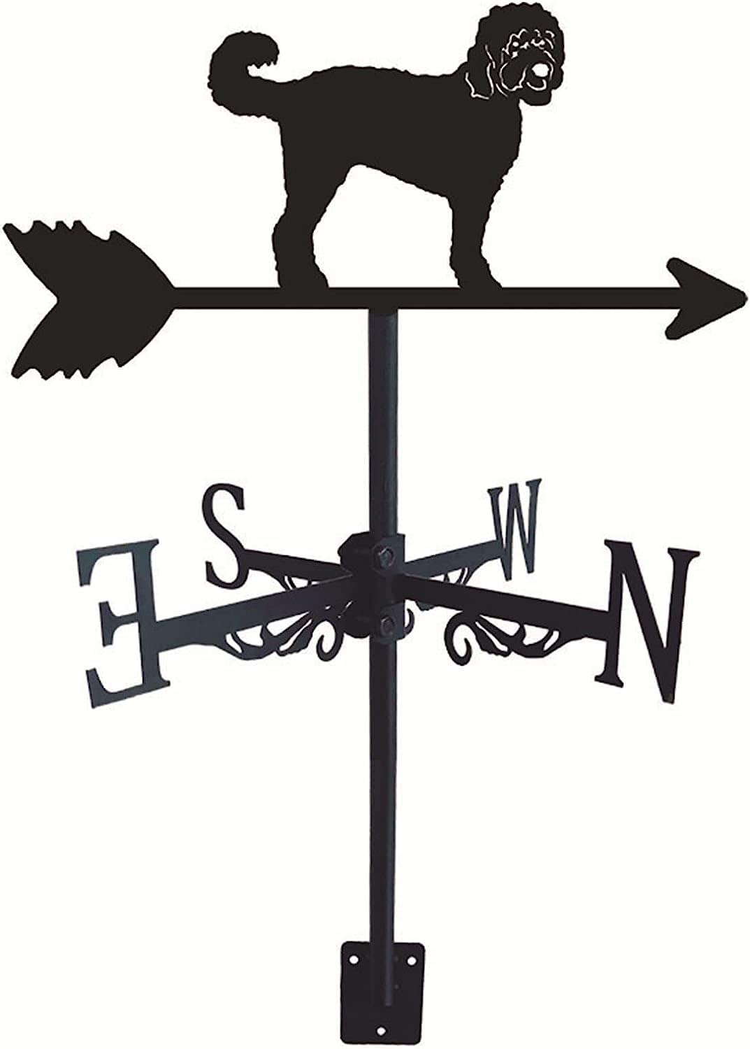 Klonwg F Metal Weather Vane, Stainless Steel Weathervane With Roo Mount, Garden Decor Or Outdoor Arm Garden Gazebo