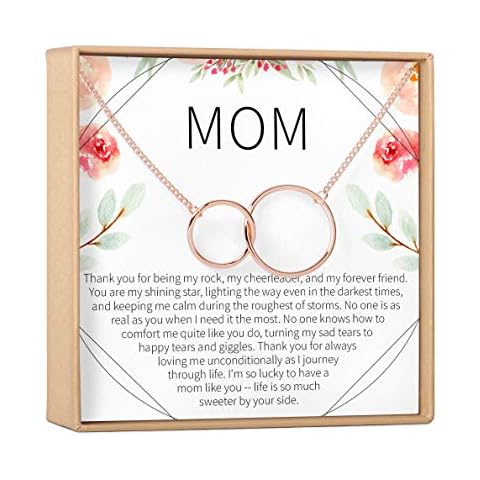 Dear Ava Infinity Necklace For Women - Modern Jewelry Pendant Love Gifting Idea for Her with Heartfelt Card - Birthday Holiday Anniversary Mother day Gift for Mom Rose Gold Cover