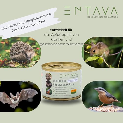 ENTAVA Frisches Insektenpüree - 100% Insekten, Igelfutter, Vogelfutter, Reptilienfutter, (Wild-) vogelfutter, Kleinnagerfutter, Frettchenfutter, Fischfutter (200g)