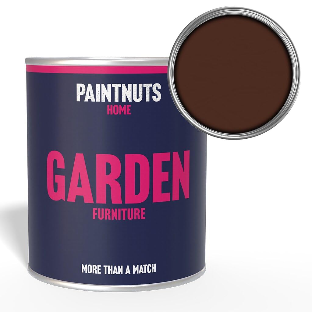 Paintnuts Mahogany Brown Garden Furniture Paint - Ral-8016 - Gloss 1 Litre Tin
