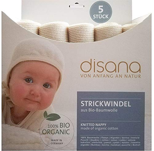 Disana 1110105 - Pañales De Punto 5 Unidades, Algodón , Color Beige