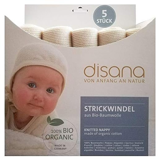 Disana 1110105 - Strickwindel 5er-Pack Baumwolle natur