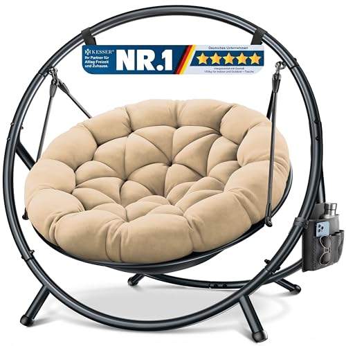 KESSER Fauteuil suspendu avec cadre Bali, balançoire suspendue, chaise suspendue jusqu'à 150 kg,...