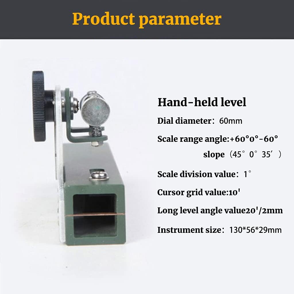 Lily Brown Portable Leveling Instrument Hand-Held Horizontal Slope Height Difference Inclination Angle Diameter 60mm Leveling Instrument