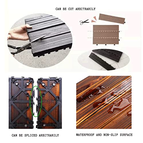 Succthrgi Hard Wood Patio Flooring Interlocking Deck Teak Waterproof Non-Slip Tiles Sample Dance Floor For Composite Decking Outdoor Outside Balcony Pavers Party ( Color : 5Pcs ) #TOP2