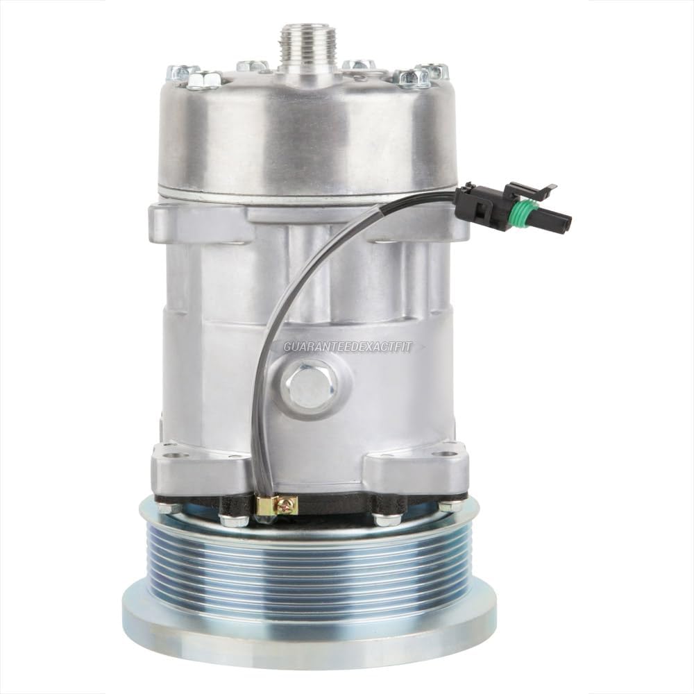AC Compressor & 133mm 8 Groove A/C Clutch Replaces Sanden SD7H15 4637 w/ 12v Clutch Switch - BuyAutoParts 60-02201NA NEW