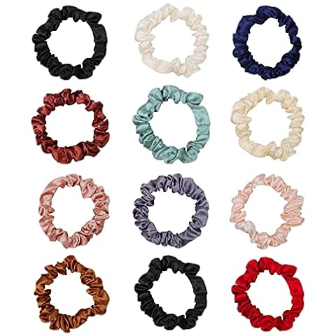 12 Pcs Silk Satin Hair Scrunchies for Women Cover
