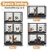 Homey Pet 43 Inch Heavy Duty Dog Crate Cage Kennel for Medium Dogs with Three Door, Divider, Removable Grid & Tray, 4 x Lockable Wheels, 2 x Bowls, Stackable Drop Cages for Breeders, Groomers