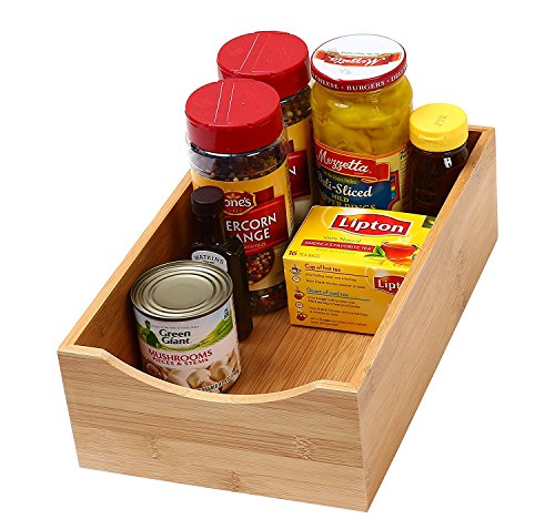 YBM HOME Bamboo Drawer Organizer Storage Box for Spices and Kitchen Items, Lingerie, Small Tools, and Gadgets, 330