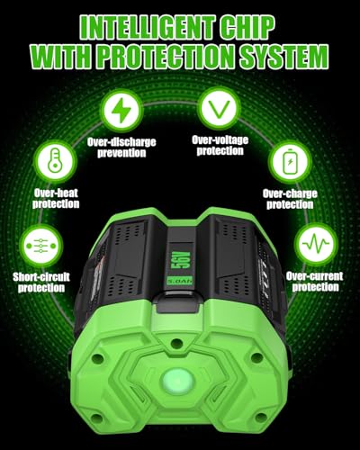 Image of 2Pack 56V 5.0Ah Replacement for EGO Battery:High Capacity Lithium ion Battery Compatible with All EGO 56 Volt Tools and Chargers