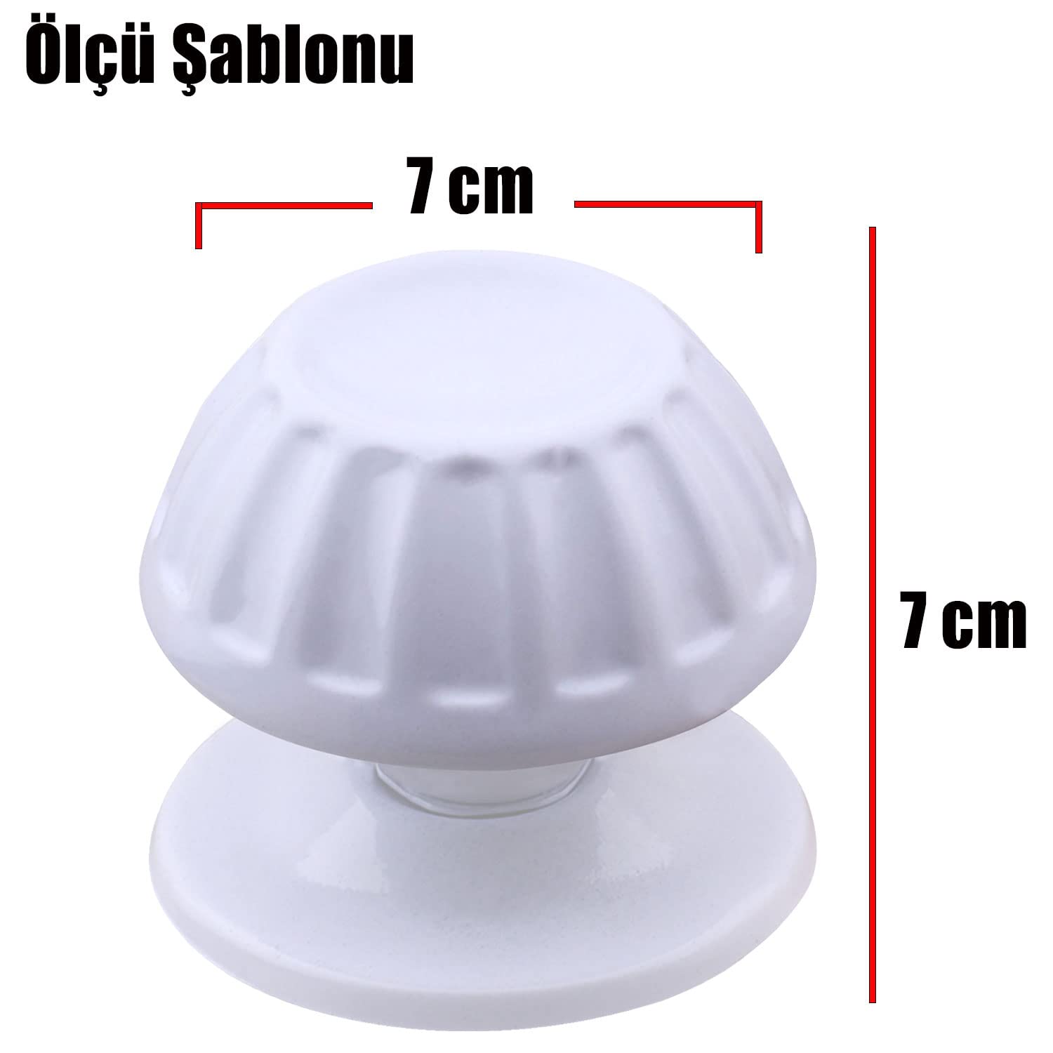 Badem10 As Papatya Baba Kapı Tokmağı Kapı Topuzu Kolu Metal Tokmak Beyaz
