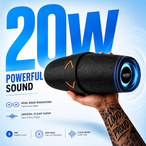 Image of ModishOmbre AudioPro 20W Bluetooth Wireless Speaker | Dual Bass Radiators | 10m Range | 10H Playtime | IPX6 Waterproof | DSP Tuned Audio | TWS Stereo Pairing | USB /FM Support | Built-in Mic