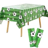 2 Stück Fußball Tischdecke, 137x274cm Fußball Geburtstag Partytischdecke