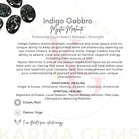 Miniatura 6 de Piedras de palma de merlinita ovaladas (índigo gabbro), piedra de energía tallada a mano con bolsillo de palma, utilizada para terapia de masaje de