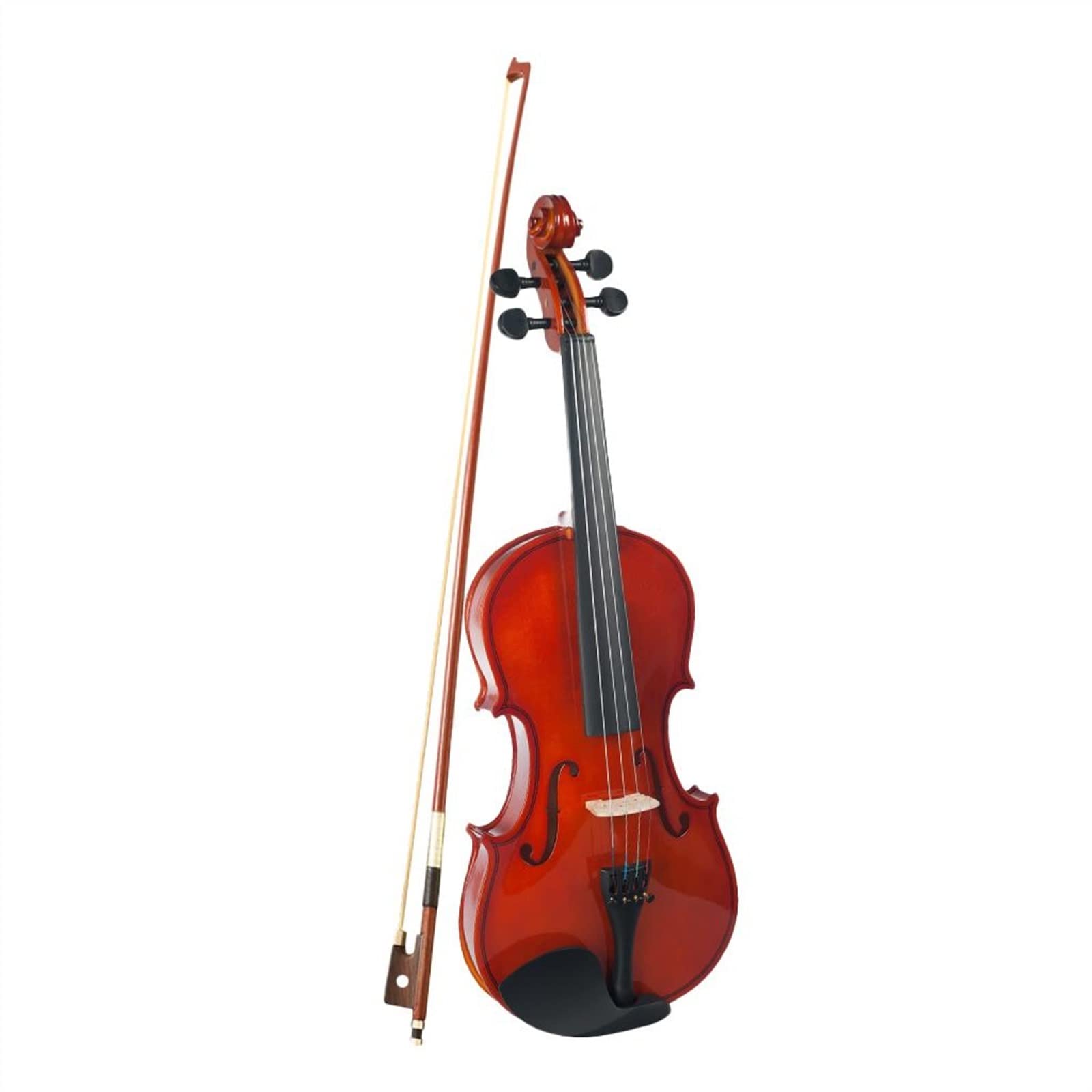 Violino 1/2 Violino Acustico in Legno Massello con Arco E Custodia con Finitura in Vernice Naturale
