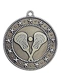 Paquete de 10 medallas de oro de lacrosse con cintas para el cuello EMDC80