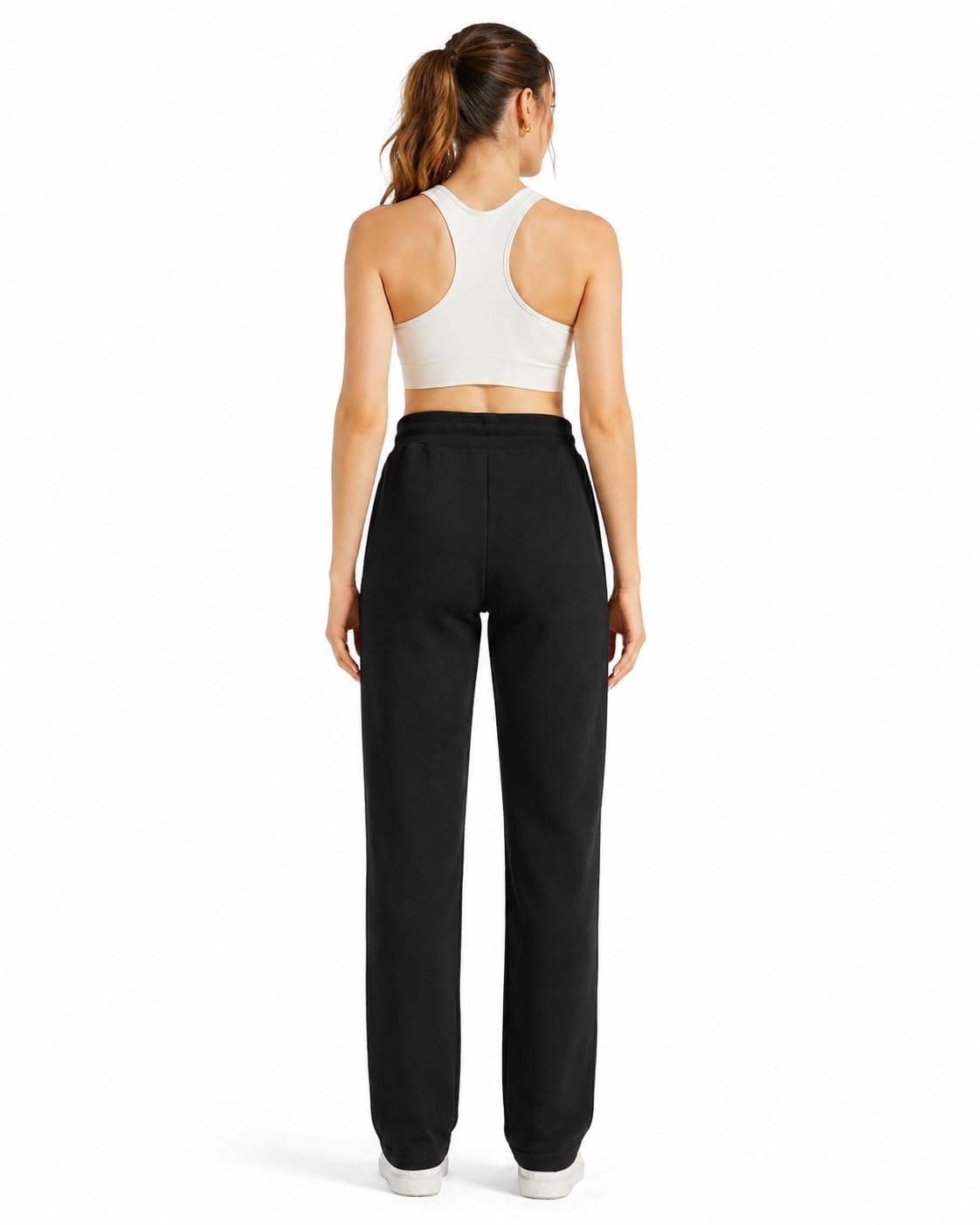 Zylioo Pantalon de Jogging Femme Coton Extra Long Pantalon de Running Sport | Pantalons de survêtement Elastic Respirant Training Sweatpants with Pockets Straight Wide Leg Yoga Casual Bottoms Trousers