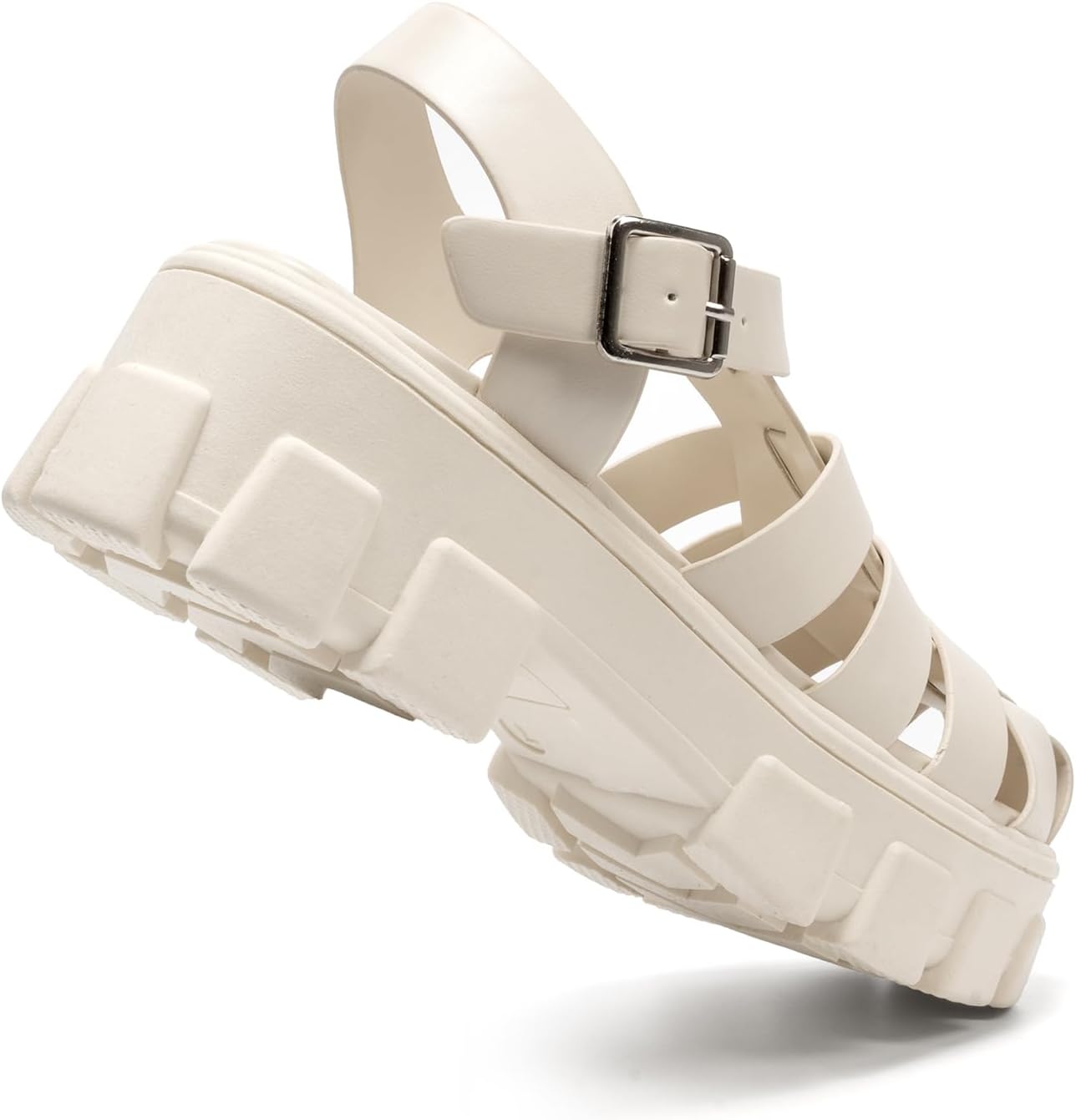 Colgo Womens Platform Wedge Sandals Chunky Block Heeled Adjustable Buckle Fisherman Sandals for Summer - Image 6