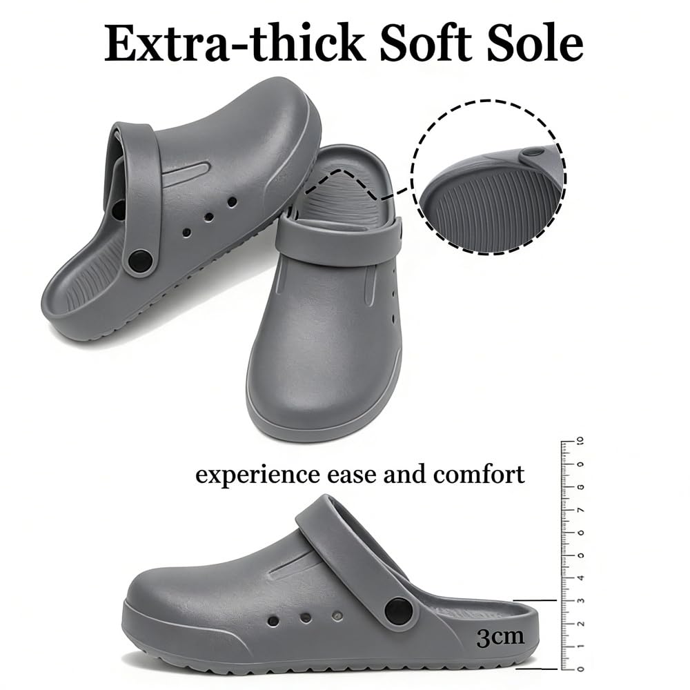 Nihaoya Zuecos para hombre y mujer, zapatos de jardín, pantuflas de playa para exteriores, cómodas, antideslizantes, ligeras, transpirables